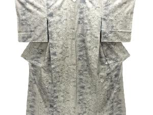 未使用品　仕立て上がり　草葉模様織り出し本場泥大島紬着物(9マルキ)